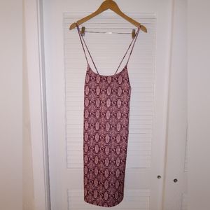 Pink Snake Print Dress Plus Size XXL Club Party Dress Strappy Open Back Tight